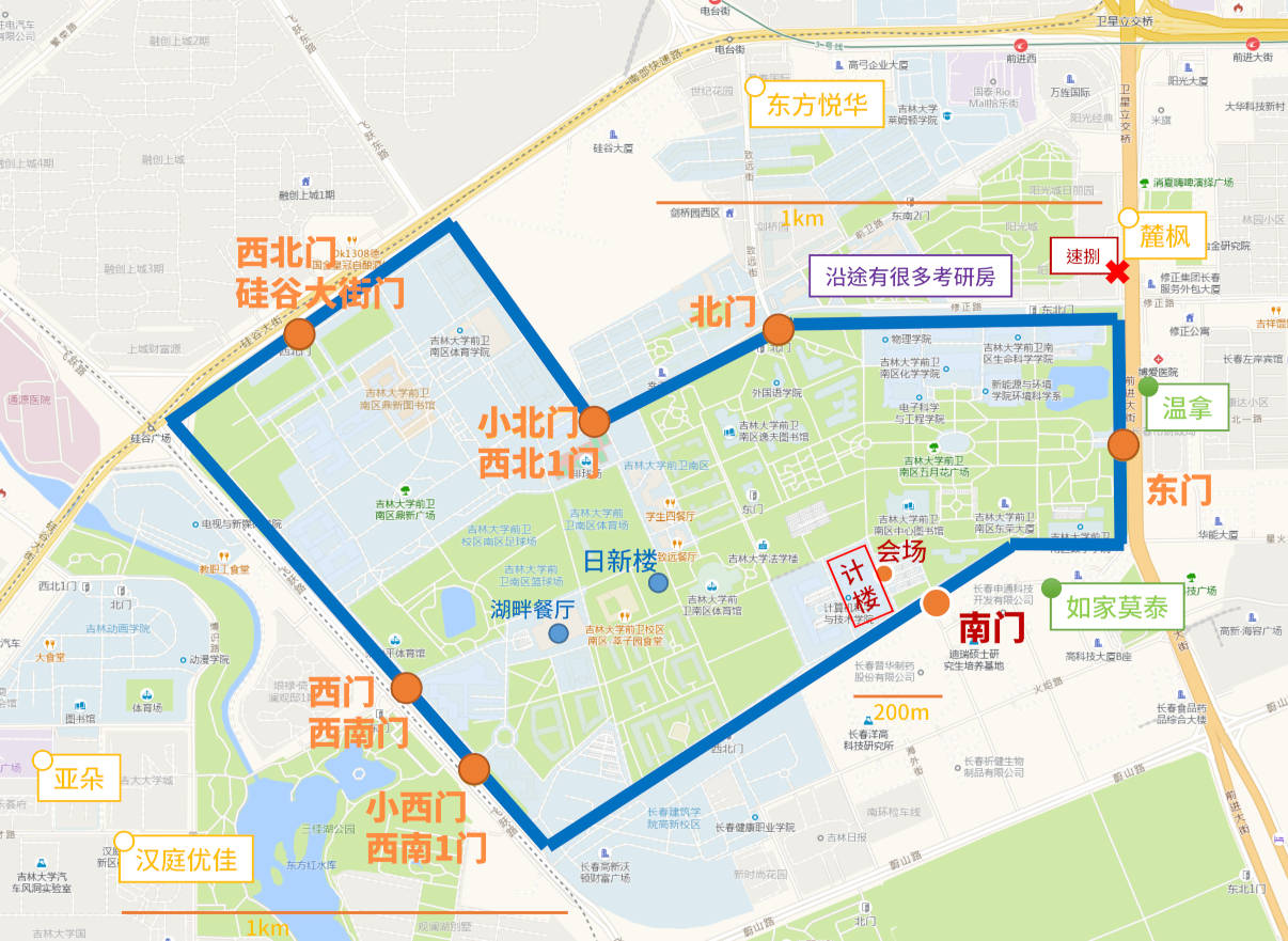 学校位置和周边住宿图